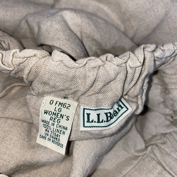 Classy LL Bean Women’s Reg Large 100% Linen Skirt Elastic Waist/Dual Side Slits - Picture 6 of 9